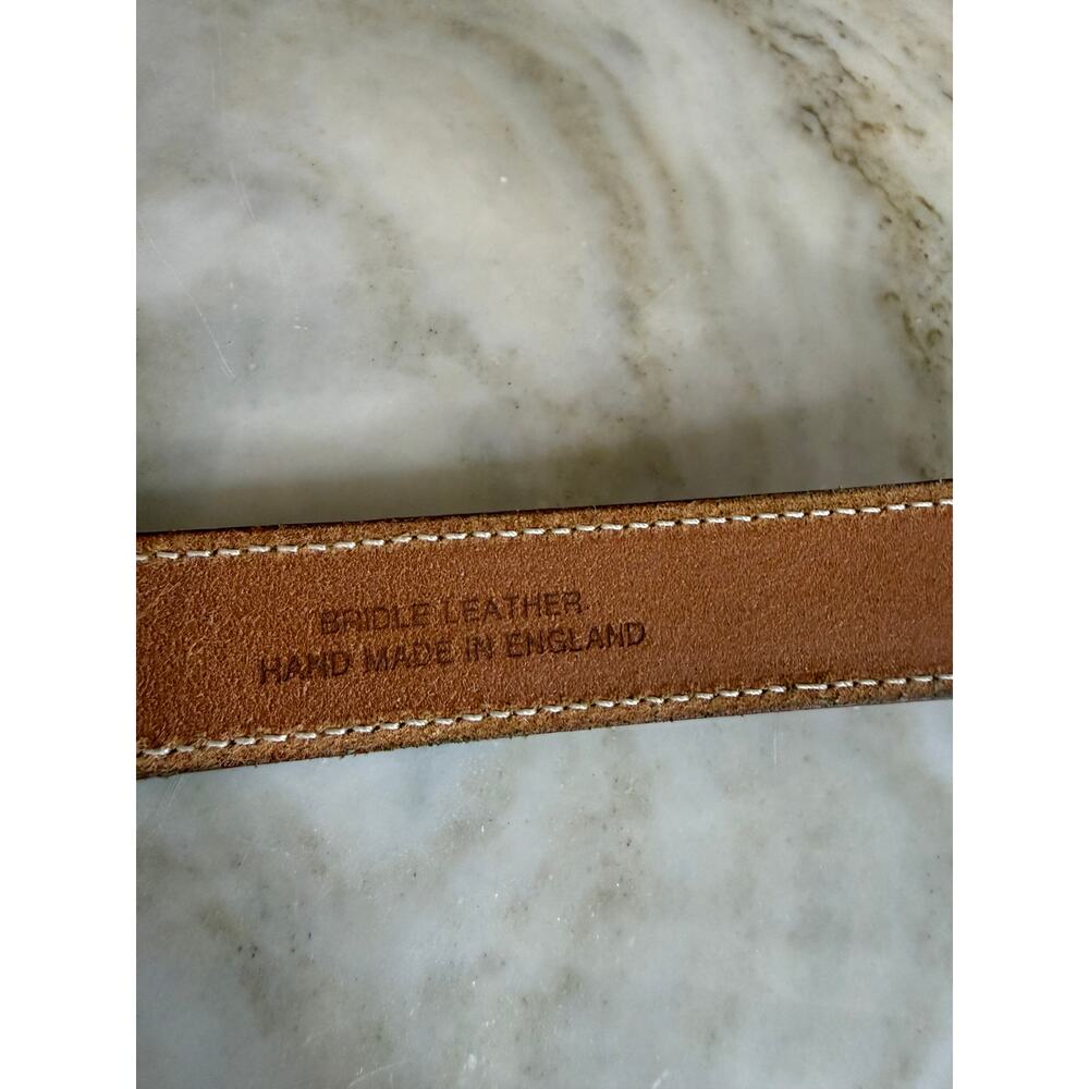 Vintage 90s J Crew English Bridle Leather Belt Light Tan 28 XS - Picture 6 of 8